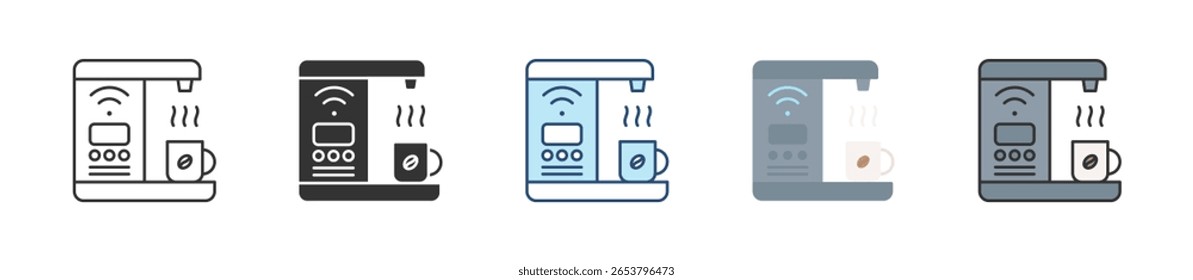 Coffee Maker Icon Set Multiple Style Collection