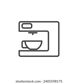 coffee maker icon. sign for mobile concept and web design. outline vector icon. symbol, logo illustration. vector graphics.