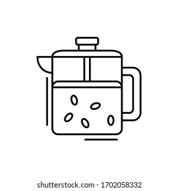 Icono de cafetera. Línea simple, contorno vectorial elementos del objeto de cocina para ui y ux, sitio web o aplicación móvil