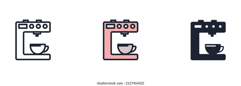 plantilla de símbolo de icono de cafetera para colección de diseño gráfico y web ilustración vectorial
