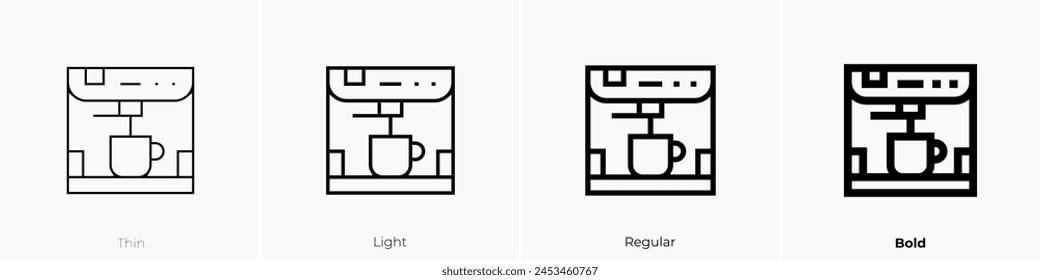 coffee maker icon. Thin, Light Regular And Bold style design isolated on white background