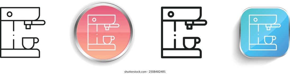 coffee maker icon. Thin Linear, Regular and Button Style Design Isolated On White Background