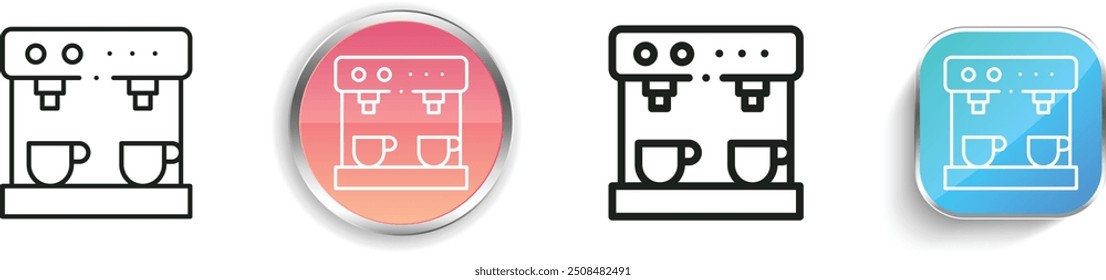 coffee maker icon. Thin Linear, Regular and Button Style Design Isolated On White Background