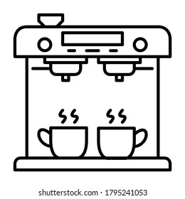 Coffee maker icon in trendy outline style design. Vector illustration isolated on white background.