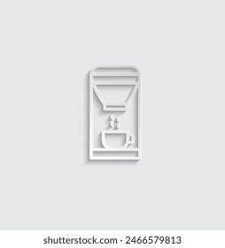 coffee maker icon   vector cafeteria sign 