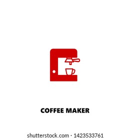 coffee maker icon. coffee maker vector design. sign design. red color