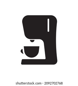Coffee maker icon. Vector graphic glyph style isolated on white background