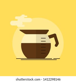 coffee maker icon, Vector illustration. flat design with shadow