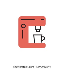 Icono de cafetera ilustración vectorial diseño de estilo moderno. aislado sobre fondo blanco