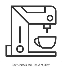 Coffee Maker Icon Vector Illustration Outline Style