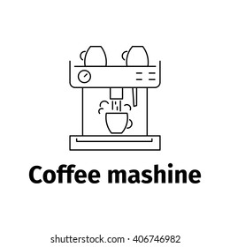 Coffee maker icon. Vector illustration, line style