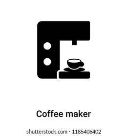 Coffee maker icon vector isolated on white background, logo concept of Coffee maker sign on transparent background, filled black symbol