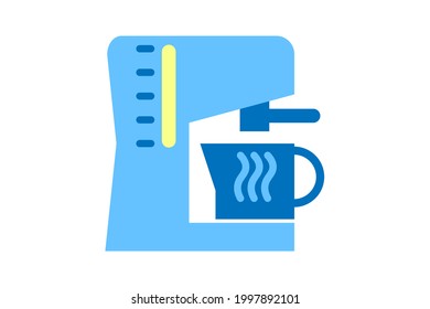 Coffee maker icon. Vector linear sign, symbol, logo of coffee maker for mobile concept and web design. Icon for the website of the store of household appliances, gadgets and electronics.