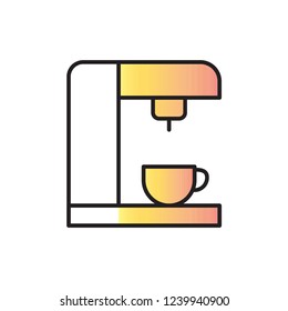 coffee maker icon vector. coffee icon with shadow style