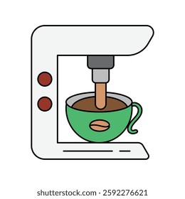 coffee maker icon with white background vector stock illustration