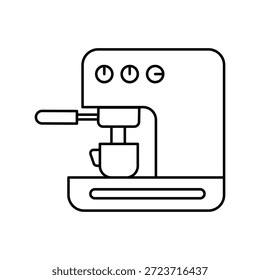 Kaffeemaschine, Symbol mit weißem Hintergrund, Vektorgrafik