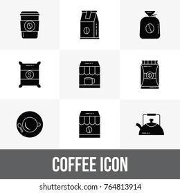 Coffee maker icons cafe drink and hot premium logo illustration