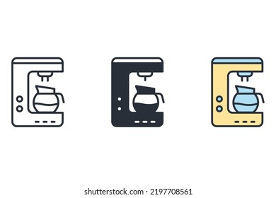 Coffee maker icons  symbol vector elements for infographic web