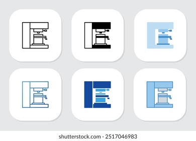 coffee maker icons with various design styles