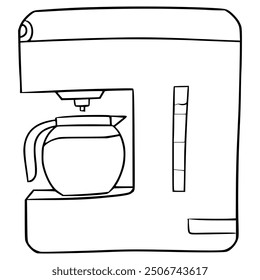 coffee maker illustration hand drawn outline vector