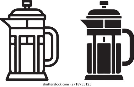 Ilustração de cafeteira em fundo branco isolado no fundo branco, Vetor, ilustração
