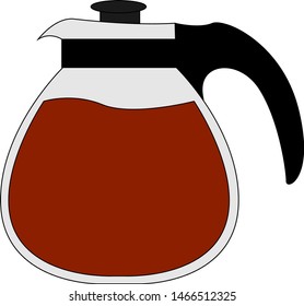 Coffee maker, illustration, vector on white background.