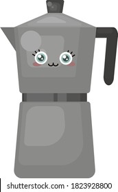 Coffee maker, illustration, vector on white background