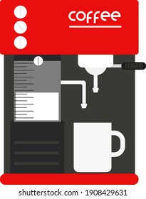 Coffee maker, illustration, vector on a white background.