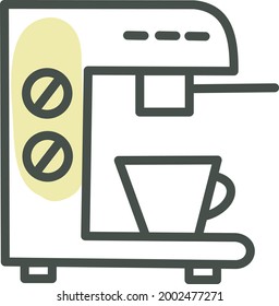 Coffee maker, illustration, vector on a white background.