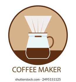 Coffee Maker image. Vector illustration with editable and sclable format.