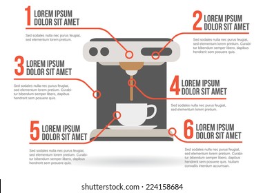 Coffee maker infographic vector illustration