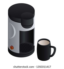 Coffee maker isometric icon. Illustration of coffee maker isometric vector icon for web design isolated on white background