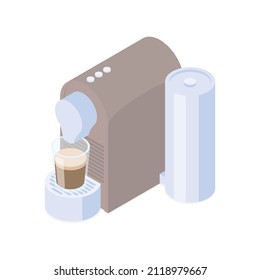 Coffee, coffee maker - Isometric vector illustration in flat design.
