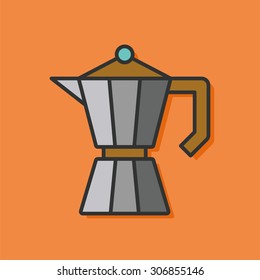 coffee maker kettle color line icon
