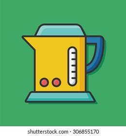 coffee maker kettle color line icon