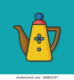 coffee maker kettle color line icon