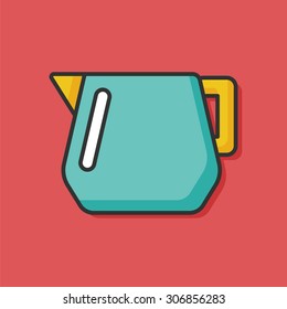 coffee maker kettle color line icon