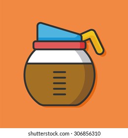 coffee maker kettle color line icon