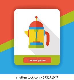 coffee maker kettle flat icon