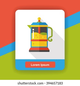 coffee maker kettle flat icon