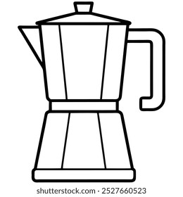 Coffee Maker Line Art Vector.