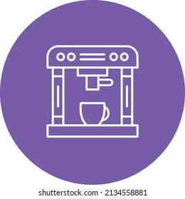 Coffee Maker line circle icon vector image. Can also be used for web apps, mobile apps and print media.