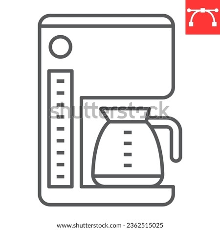 Coffee maker line icon, americano and drink, coffee equipment vector icon, vector graphics, editable stroke outline sign, eps 10.