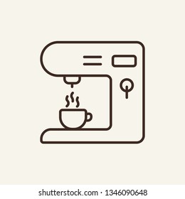 Coffee maker line icon. Coffee machine, hot drink, cup of espresso. Office concept. Vector illustration can be used for topics like coffee break, morning, cappuccino