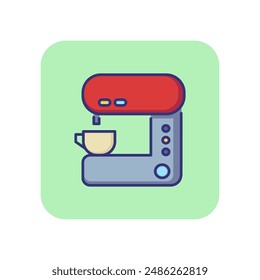 Coffee maker line icon. Machine, cup, espresso, Americano. Office concept. Can be used for topics like coffee break, breakfast, morning, lunch room