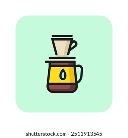 Coffee maker line icon. Coffee machine, cafe, morning. Coffee concept. Vector illustration can be used for topics like drinks, technology, service