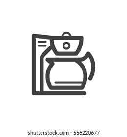 Coffee maker line icon, outline vector sign, linear pictogram isolated on white. Symbol, logo illustration