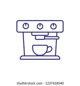Coffee maker line icon. Coffee shop, barista, machine. Home appliances concept. Can be used for topics like kitchen, office, coffee break