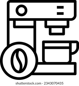 Coffee Maker Line Icon - Single Icon, Vector