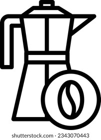 Coffee Maker Line Icon - Single Icon, Vector